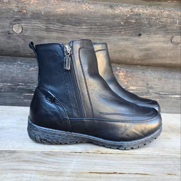 ✨️Blondo NEW Alessa Black Leather, Aqua Protect, Insulated Winter Bootie. 9WW - Picture 3 of 15
